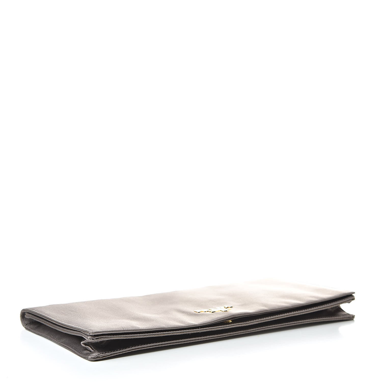 Prada Satin Pochette Clutch Fumo Gold 5 of 9