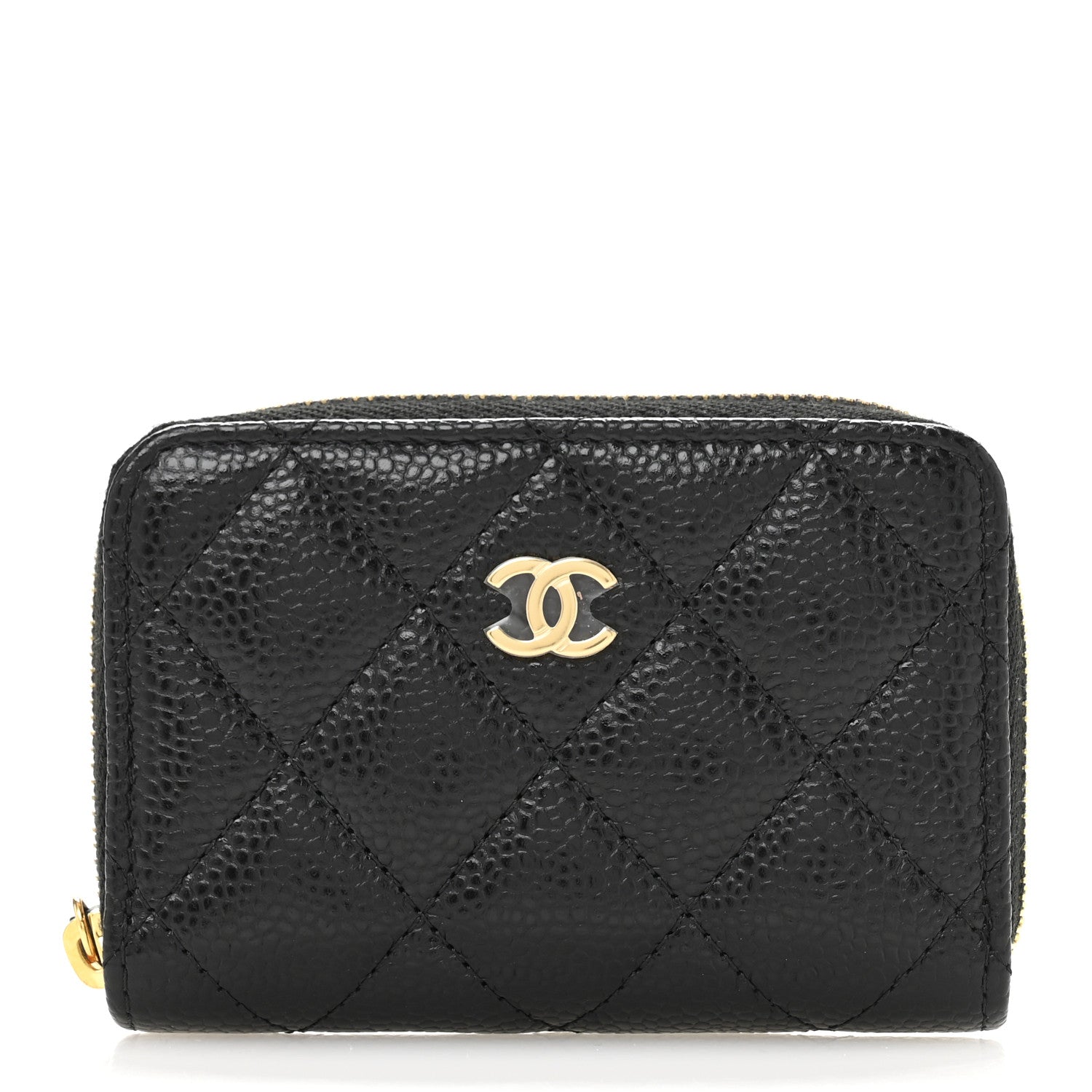Chanel Caviar Quilted Zip Coin Purse Black 1 of 8