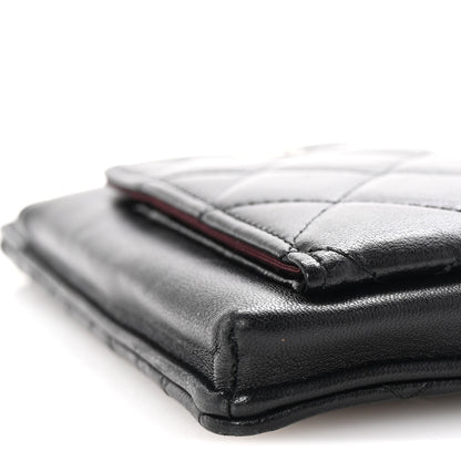 Chanel Lambskin Quilted Zip Phone Case Black 9 of 11