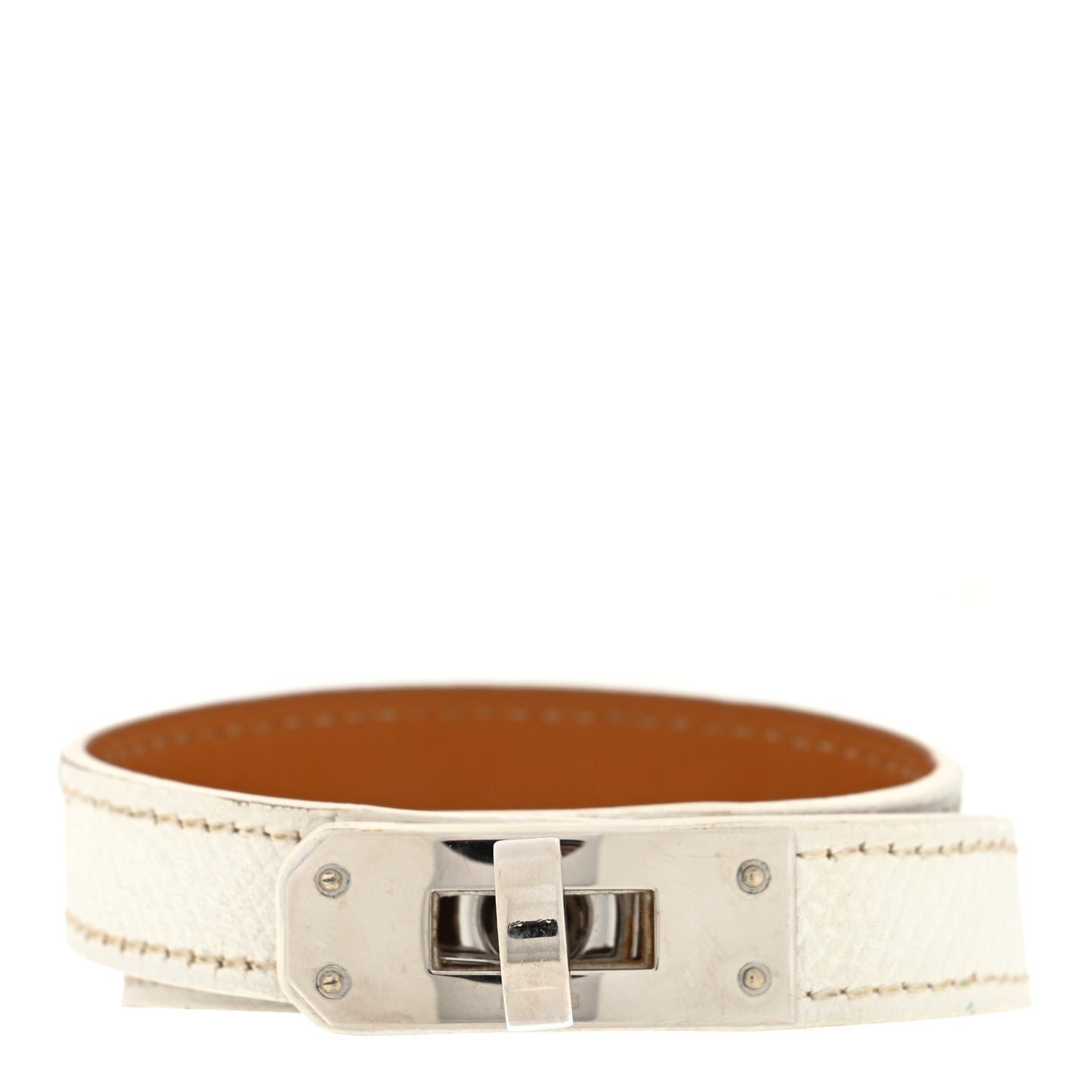 Epsom Kelly Double Tour Bracelet White