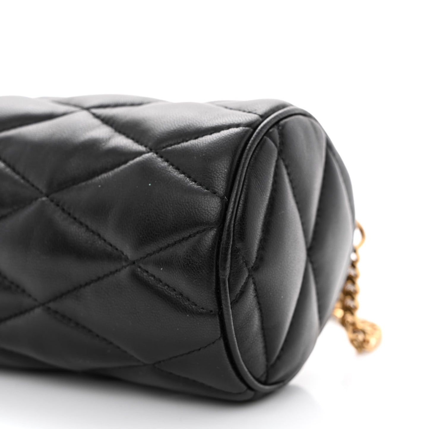 Lambskin Monogram Mini Sade Tube Bag Black