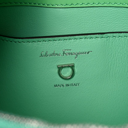Salvatore Ferragamo Calfskin Trifolio Shoulder Bag Light Green 6 of 9
