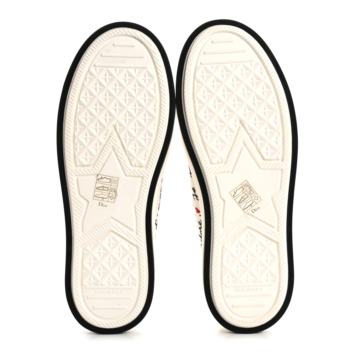 Canvas Dioramour Walk'N'Dior Low Top Sneakers 37 White Black
