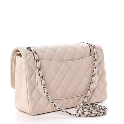 Chanel Caviar Quilted Jumbo Double Flap Light Beige 3 of 10