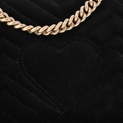 Gucci Velvet Matelasse Small GG Marmont Shoulder Bag Black 5 of 8