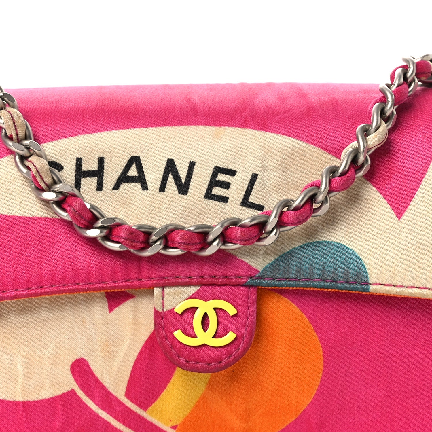 Chanel Satin Mini Convertible Flap Pink Multicolor 8 of 14