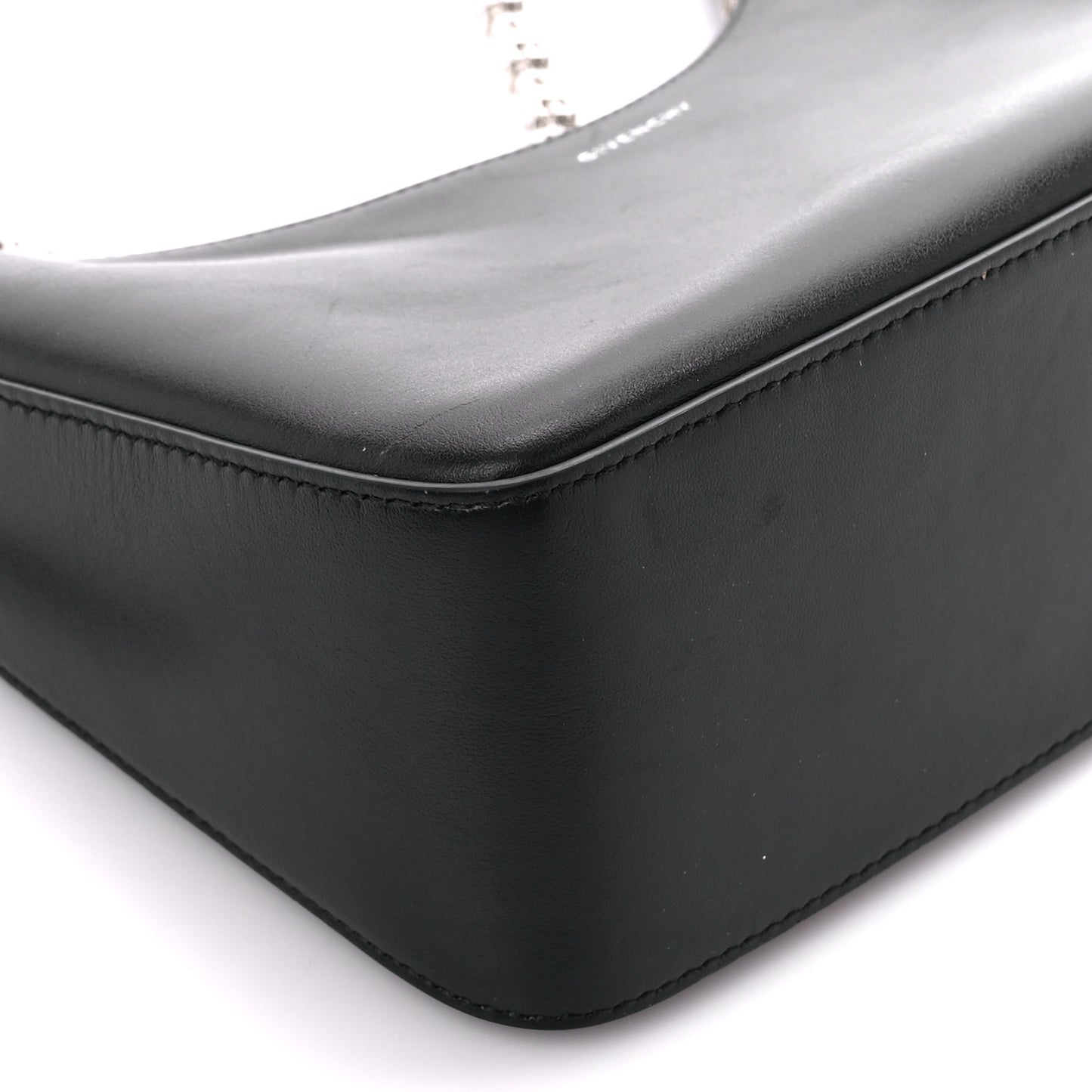Smooth Calfskin Small Moon Cut Out Shoulder Bag Black