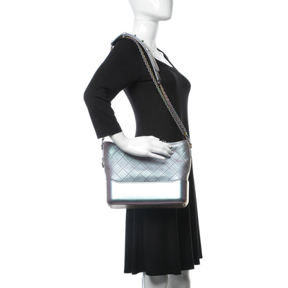 Chanel Iridescent Lambskin Calfskin Quilted Medium Gabrielle Hobo Light Purple 3 of 9