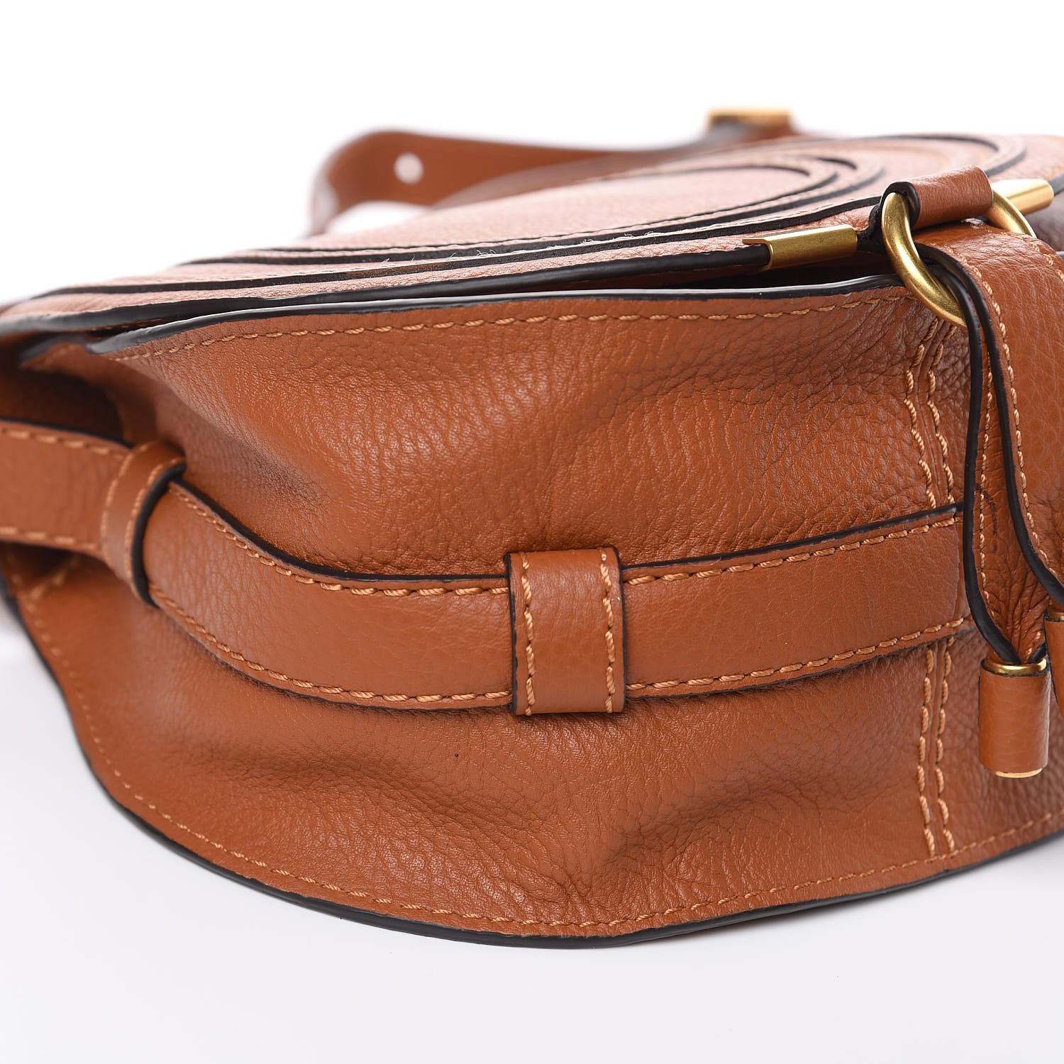 Chloe Calfskin Mini Marcie Round Crossbody Bag Tan 7 of 8