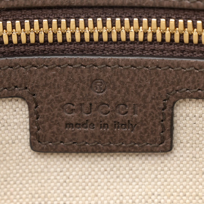 Gucci Monogram Jumbo GG Textured Dollar Calfskin Web Messenger Shoulder Bag Camel Ebony New Acero 6 of 13