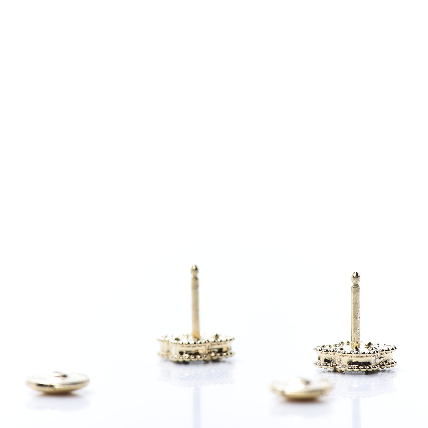 Van Cleef & Arpels 18K Yellow Gold Black Onyx Sweet Alhambra Earrings 3 of 5