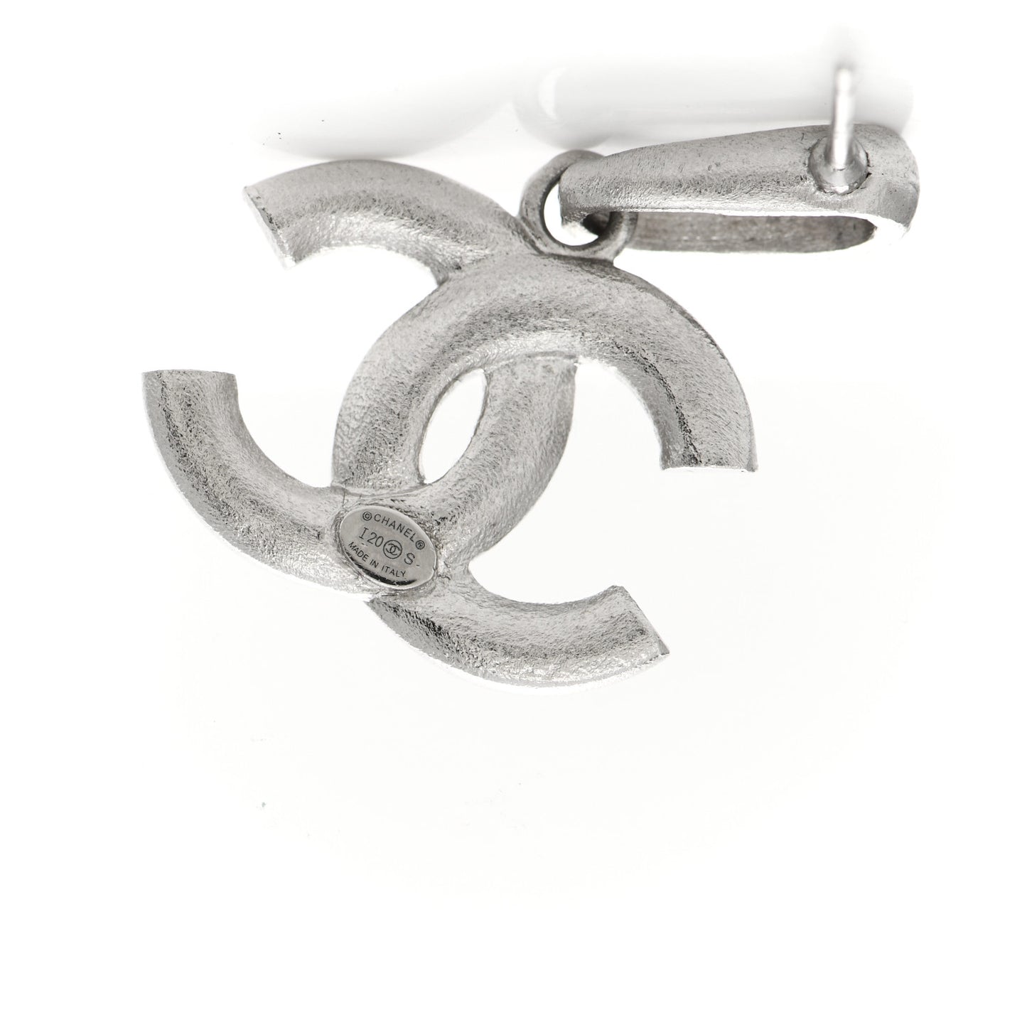 Crystal CC Drop Earrings Silver