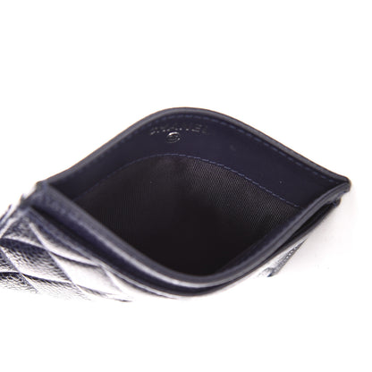 Chanel Caviar Quilted Diamond CC Card Holder Dark Navy 5 of 13