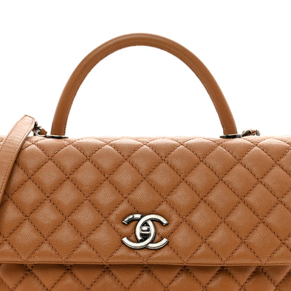 Chanel Caviar Quilted Medium Coco Handle Flap Camel 5 of 14