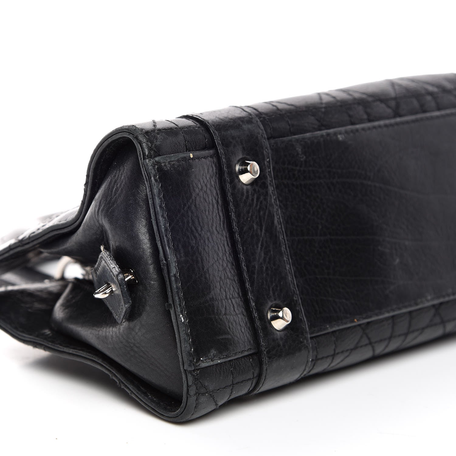 Christian Dior Calfskin Cannage Stitched Small Lady East West Lady Dior Black 5 of 10