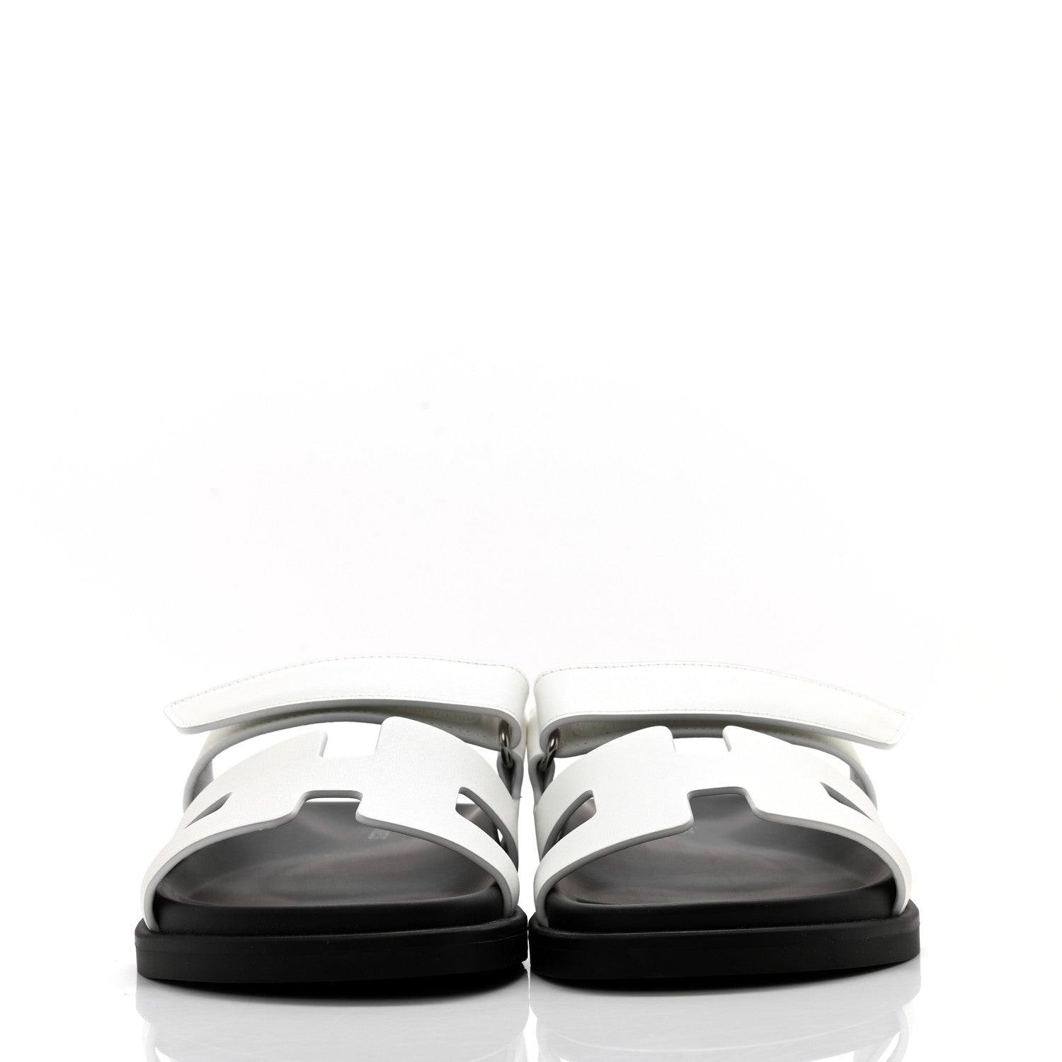 Hermes Calfskin Womens Chypre Sandals 36.5 White 2 of 9