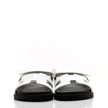 Hermes Calfskin Womens Chypre Sandals 36.5 White 2 of 9