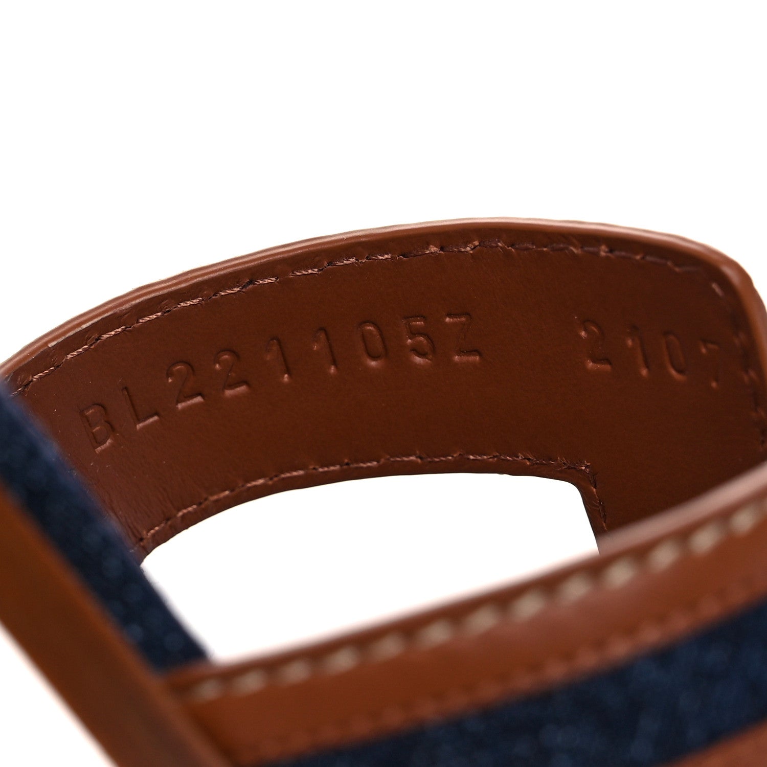Hermes Calfskin Denim Oran Sandals 36.5 Bleu Brut Gold 8 of 9