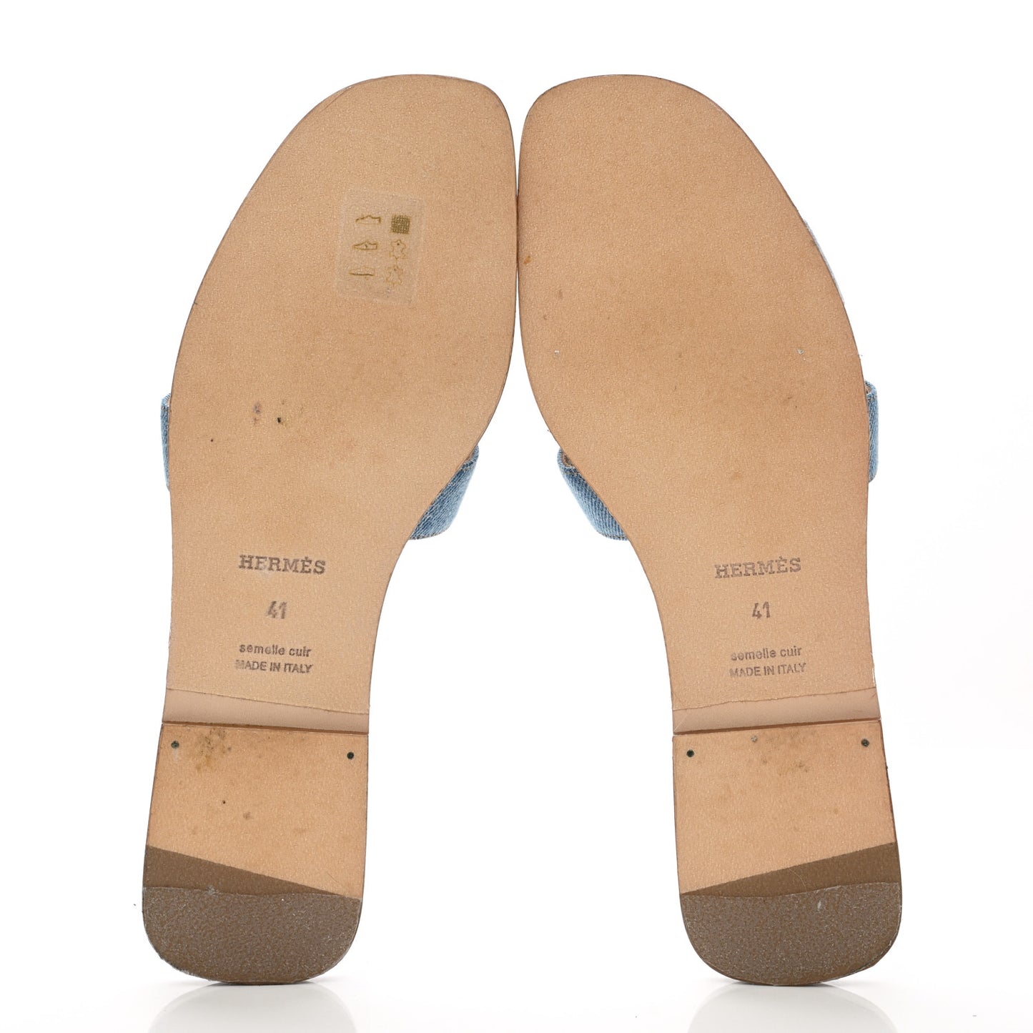 Denim Canvas Oran Sandals 41 Bleu Clair