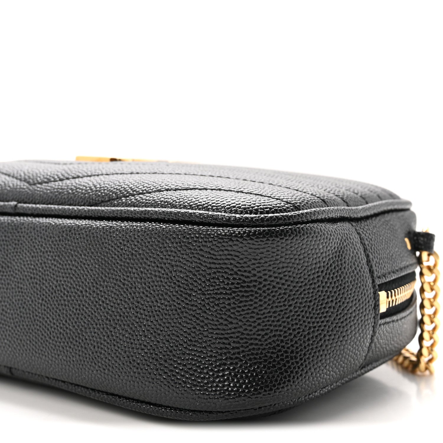 Saint Laurent Grain De Poudre Matelasse Monogram Mini Lou Camera Bag Black 9 of 9