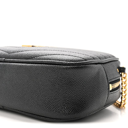 Saint Laurent Grain De Poudre Matelasse Monogram Mini Lou Camera Bag Black 9 of 9