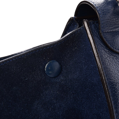 Celine Drummed Calfskin Suede Medium Trapeze Navy 8 of 11