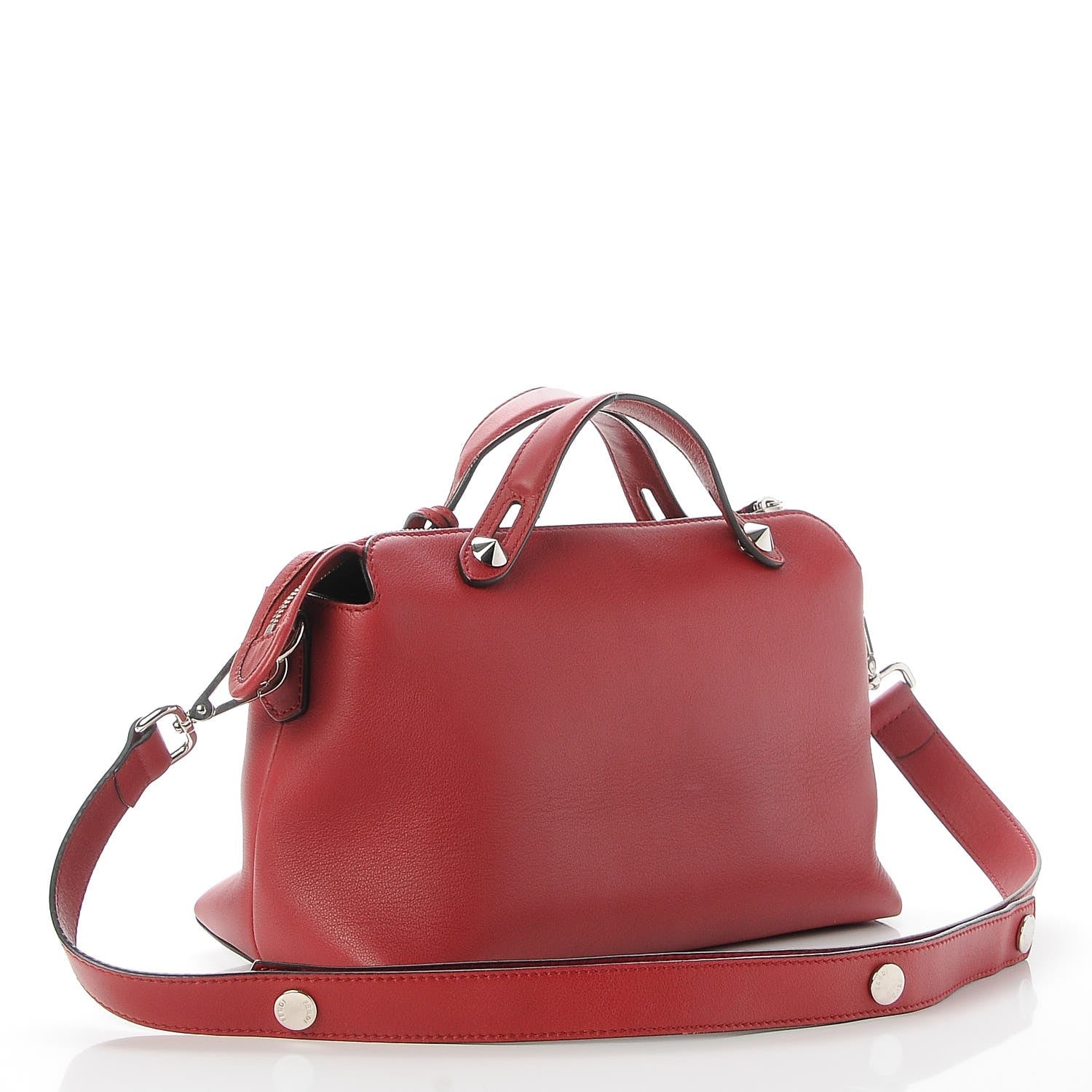 Fendi Vitello Dolce Marmol Medium By The Way Boston Bag Ciliegia 3 of 7