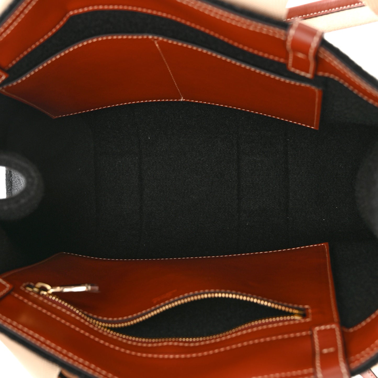 Felt Calfskin Medium Woody Ribbon Tote Black