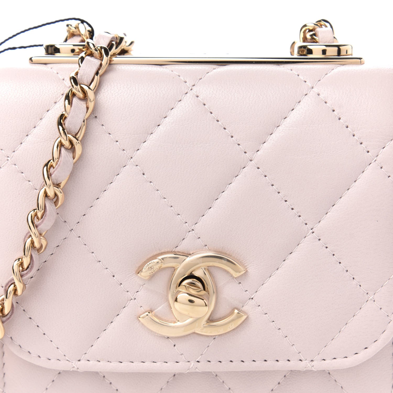 Chanel Lambskin Quilted Mini Trendy CC Clutch With Chain Lilas Lilac 10 of 11