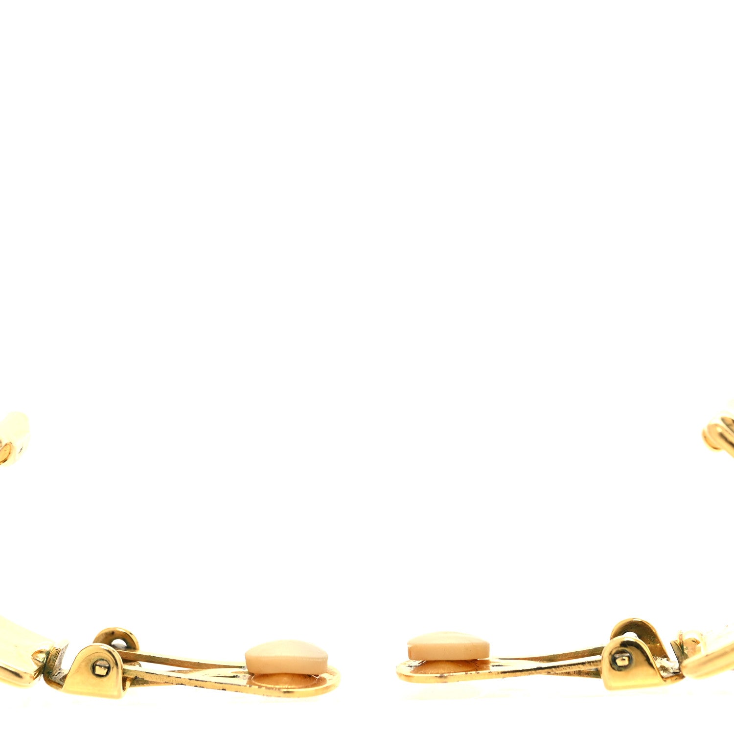 Hermes Gold Plated Printed Enamel Clip On Earrings 3 of 4