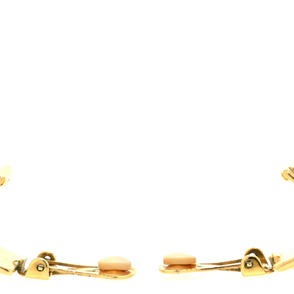 Hermes Gold Plated Printed Enamel Clip On Earrings 3 of 4