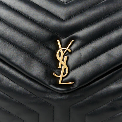 Saint Laurent Calfskin Y Quilted Monogram Large Loulou Chain Satchel Black 9 of 11