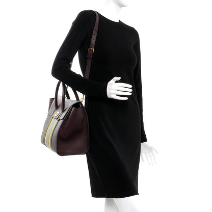 Mulberry Natural Grain Calfskin College Stripe New Bayswater Oxblood Lemon Midnight 2 of 8