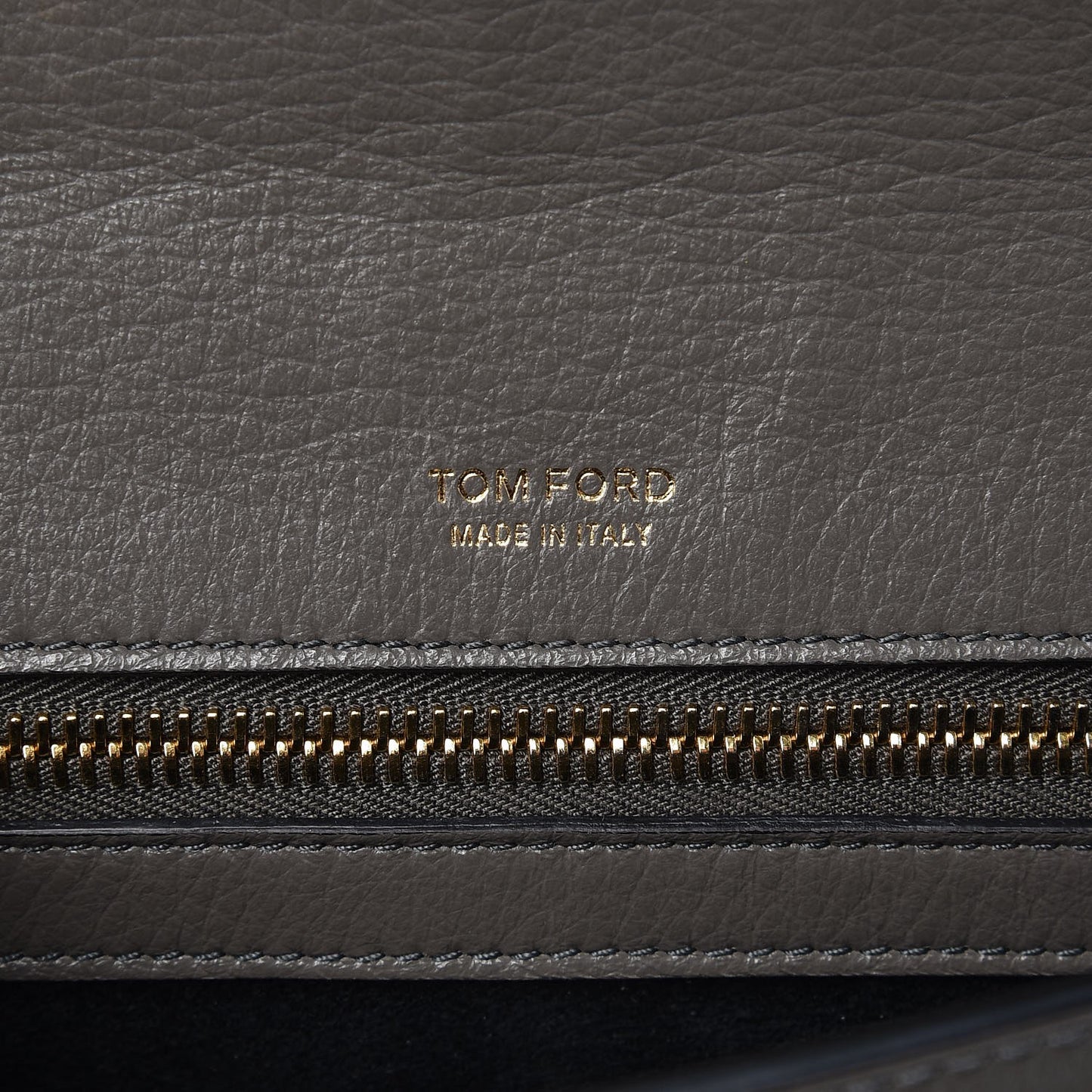 Calfskin Turn Lock Wristlet Grey