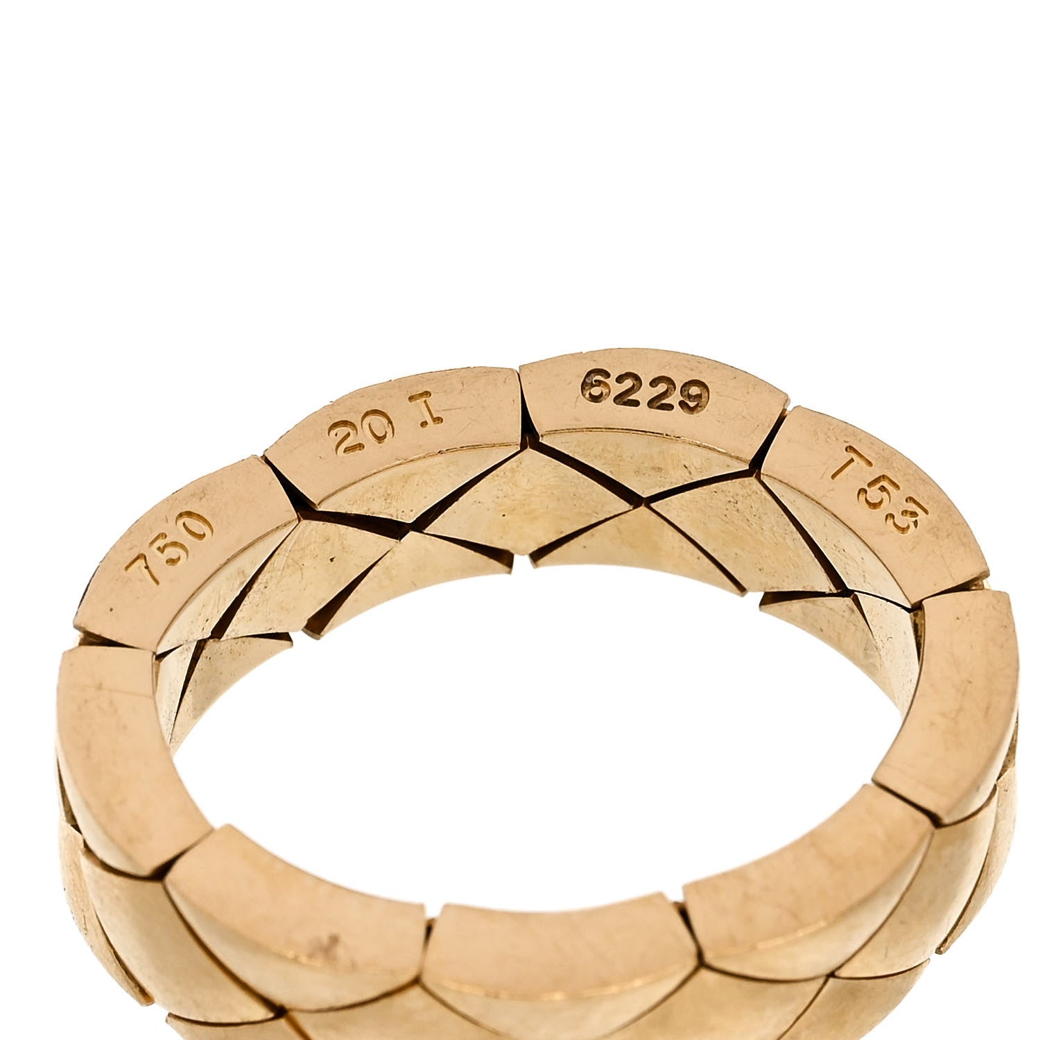 Chanel 18K Yellow Gold Small Matelasse Ring 54 7 4 of 5