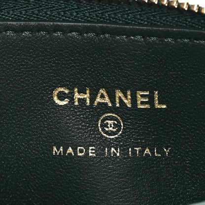 Chanel Calfskin Crocodile Embossed Crococo Zip Coin Purse Emerald 5 of 8