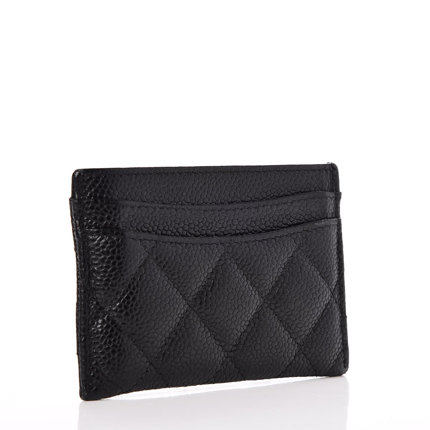 Caviar Quilted Card Holder Black