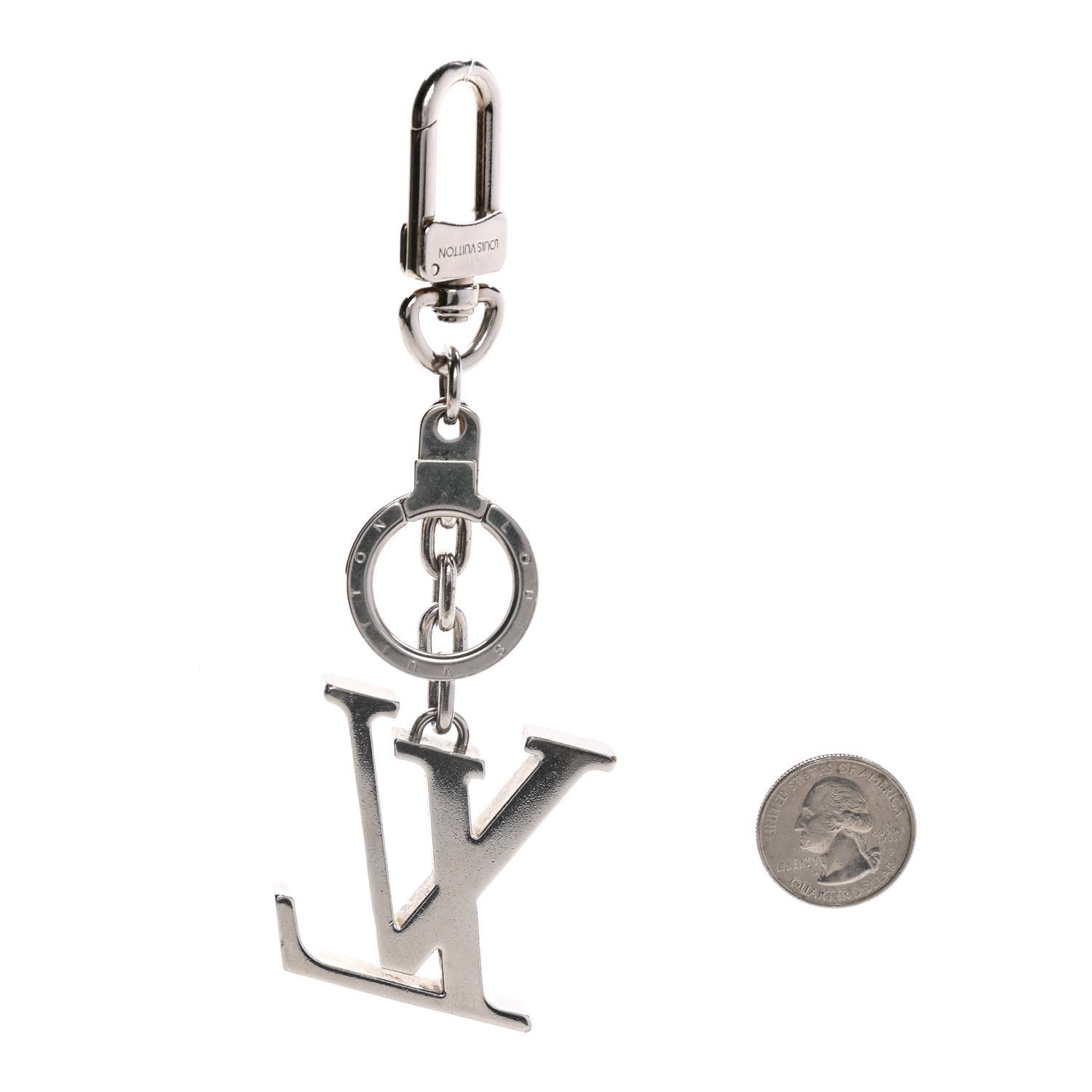 Louis Vuitton LV Facettes Bag Charm Key Holder Silver 2 of 5