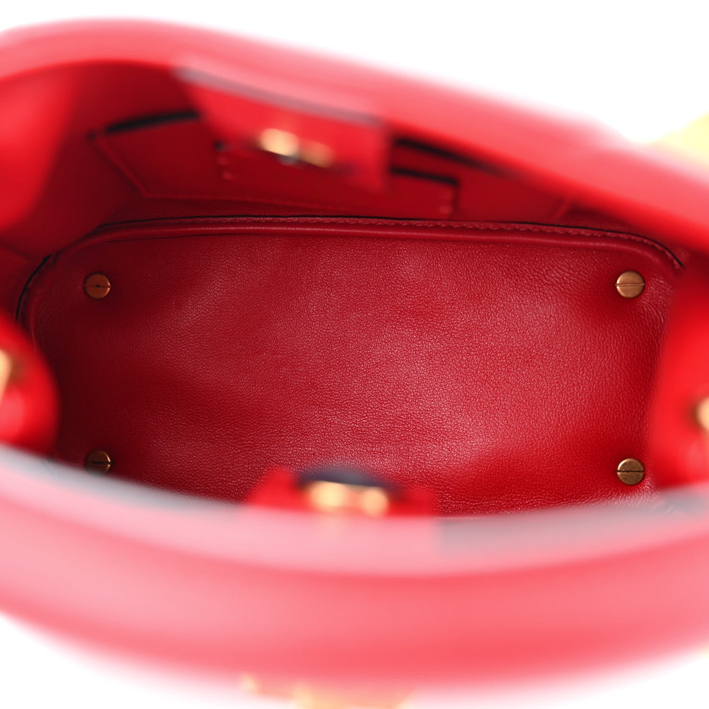 VALENTINO GARAVANI Nappa Small Roman Stud The Handle Bag Rouge Pur