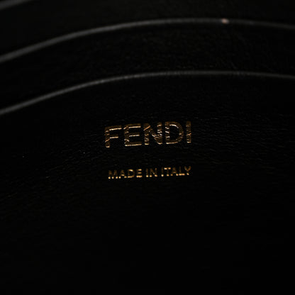 Fendi Shearling Vitello Dolce Macro FF 1974 Mini Baguette Tobacco Black 6 of 11