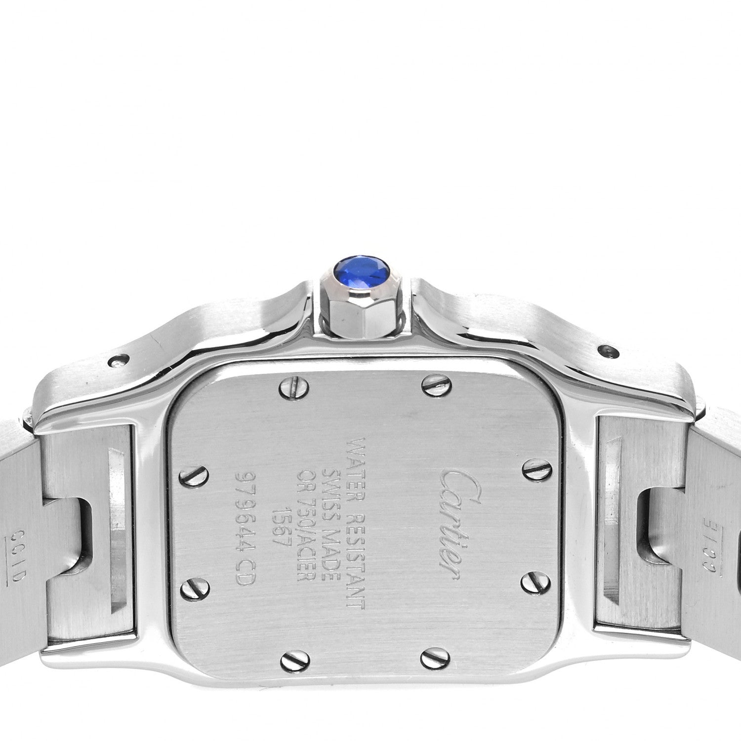 Cartier Stainless Steel 18K Yellow Gold 24mm Santos De Cartier Galbee Quartz Watch 4 of 4