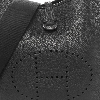 Hermes Taurillon Clemence EVELYNE III PM Black 10 of 11