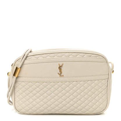 Saint Laurent Lambskin Quilted Victoire Camera Bag Blanc Vintage 1 of 10