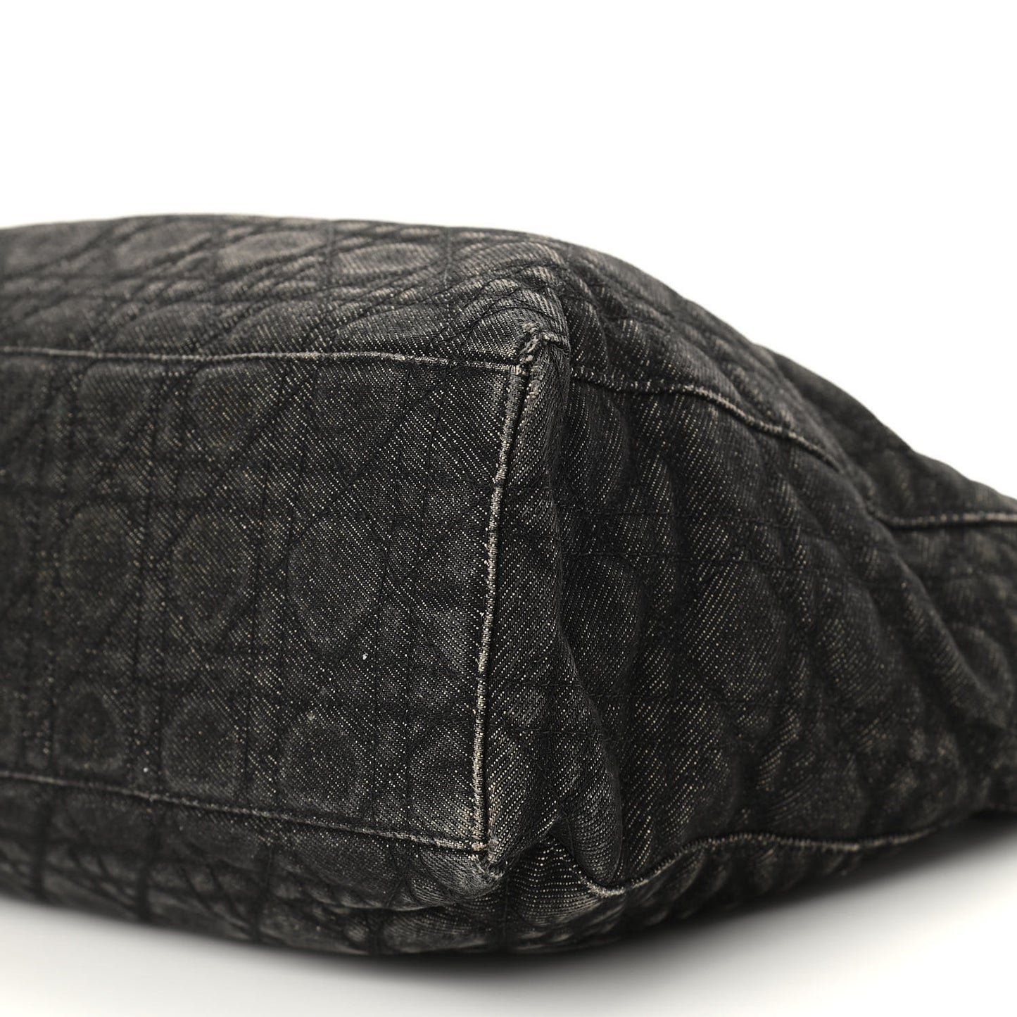 Denim Cannage Large Lady Dior Black