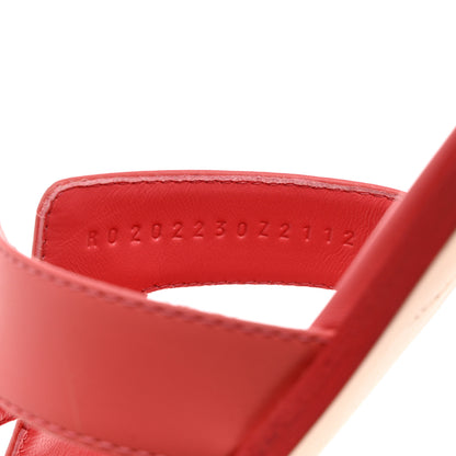Hermes Calfskin Oran Sandals 38 Rouge Bali 6 of 9
