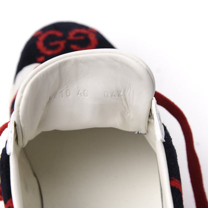 Gucci Terry Cloth GG Monogram Web Womens Ace Sneakers 40 Blue Red 10 of 12