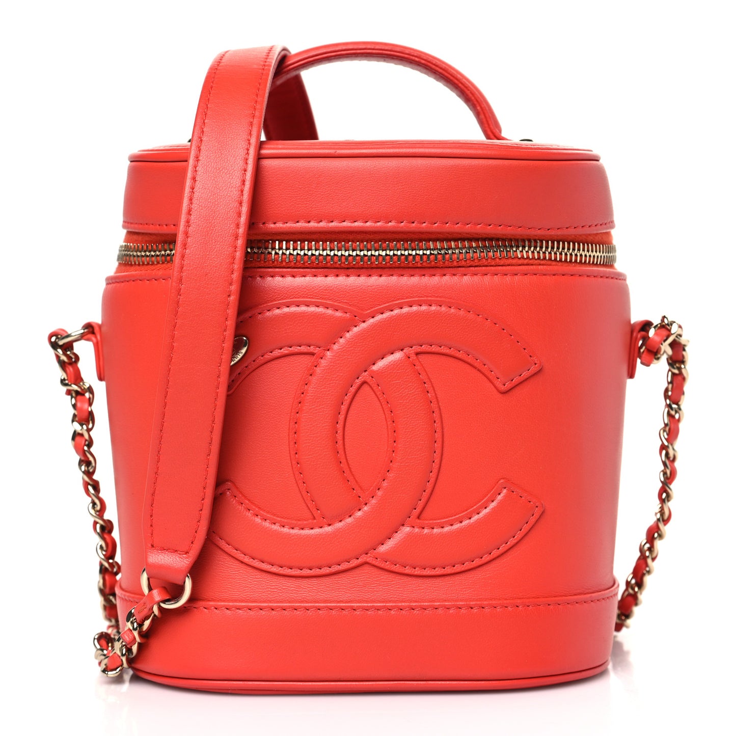 Lambskin Timeless Vanity Cosmetic Case Red