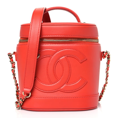 Chanel Lambskin Timeless Vanity Cosmetic Case Red 1 of 9