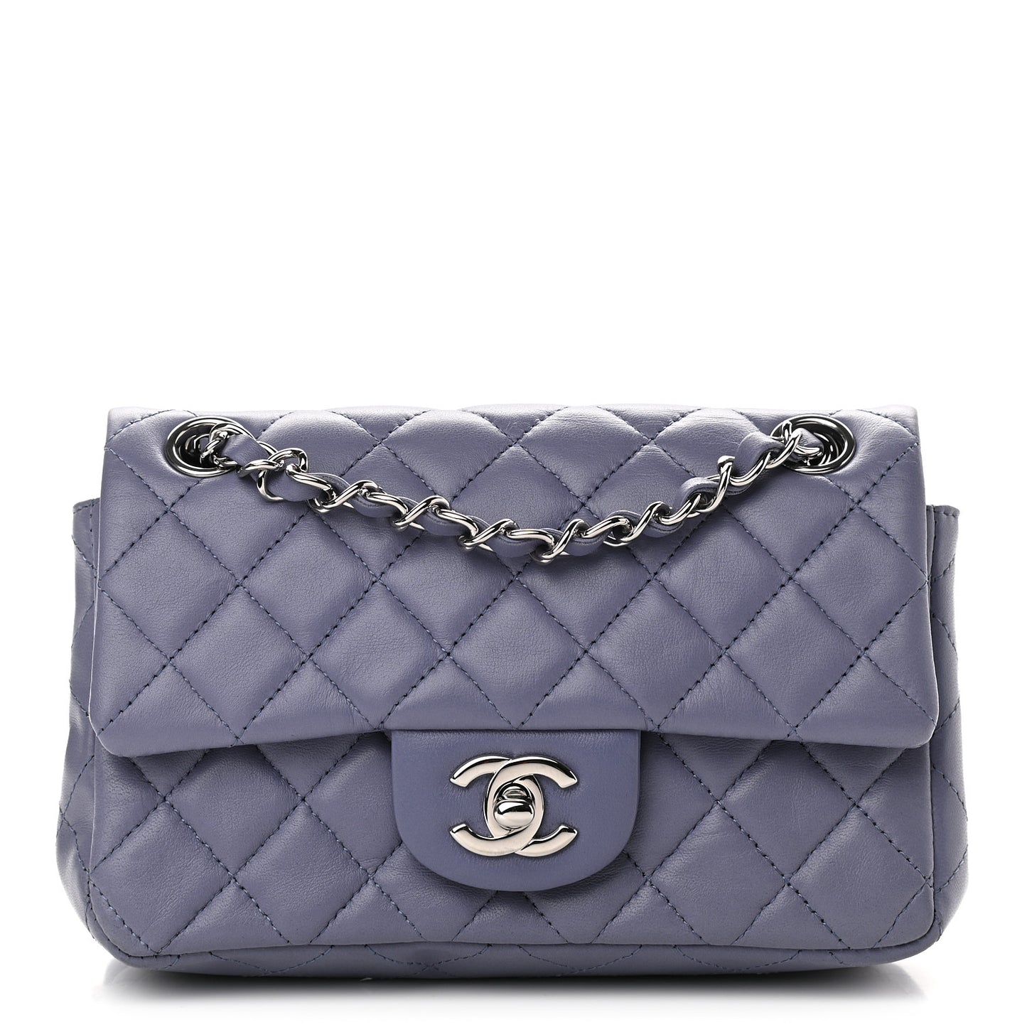 Lambskin Quilted Mini Flap Lavender