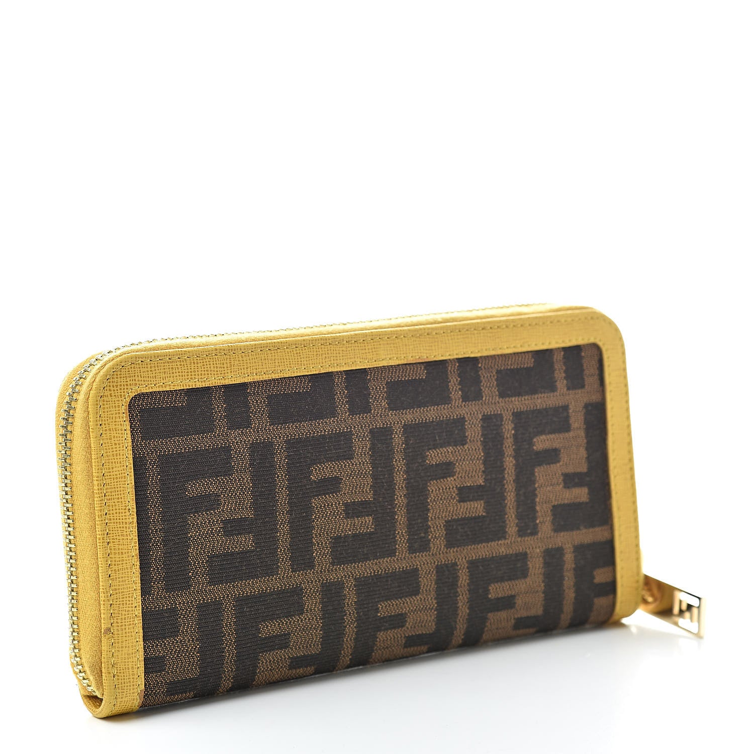 Fendi Zucca Zip Around Wallet Tobacco Yellow 3 of 14